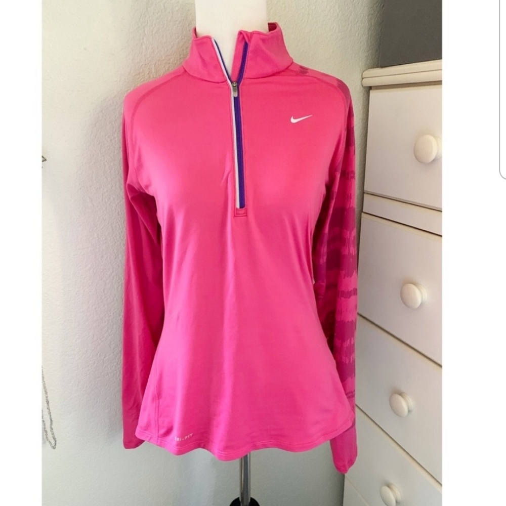Nike Dry Fit 1/2 zip pullover in pink